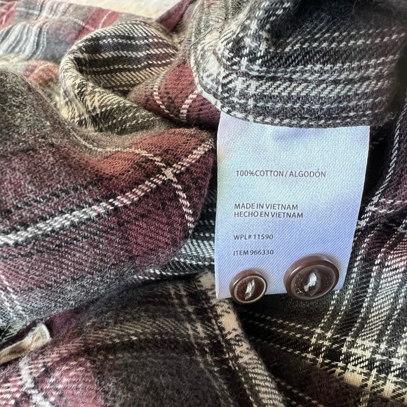 NEW XXL Original Weatherproof Vintage Men’s Plaid Flannel Long Sleeve Shirt NWT - Picture 7 of 9